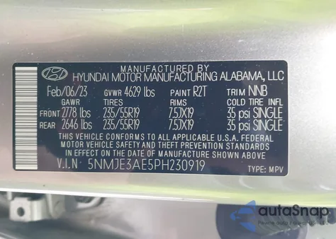 2023 Hyundai Tucson Limited z USA, uszkodzony, nr VIN 5NMJE3AE5PH230919